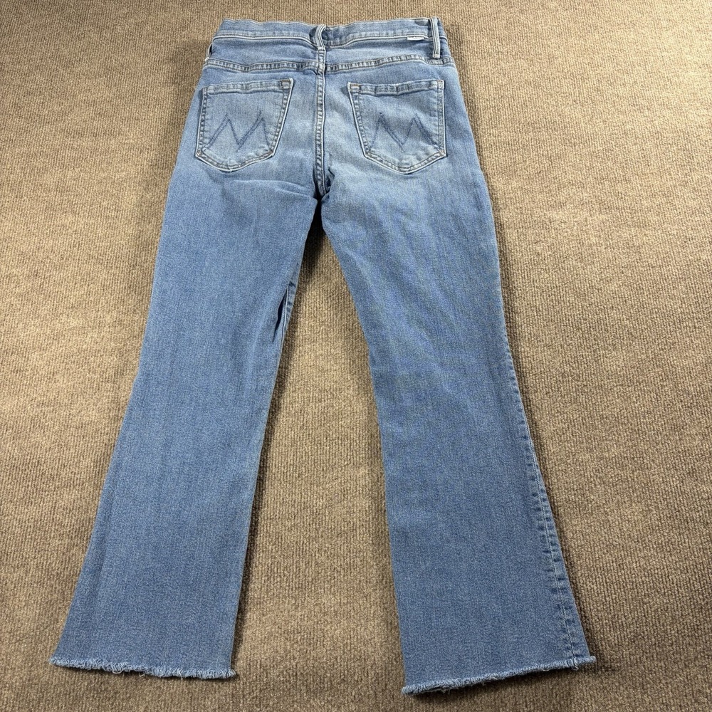 MOTHER The Insider Crop Step Fray Jeans Womens 27 Blue High Rise Flare USA - Picture 3 of 9
